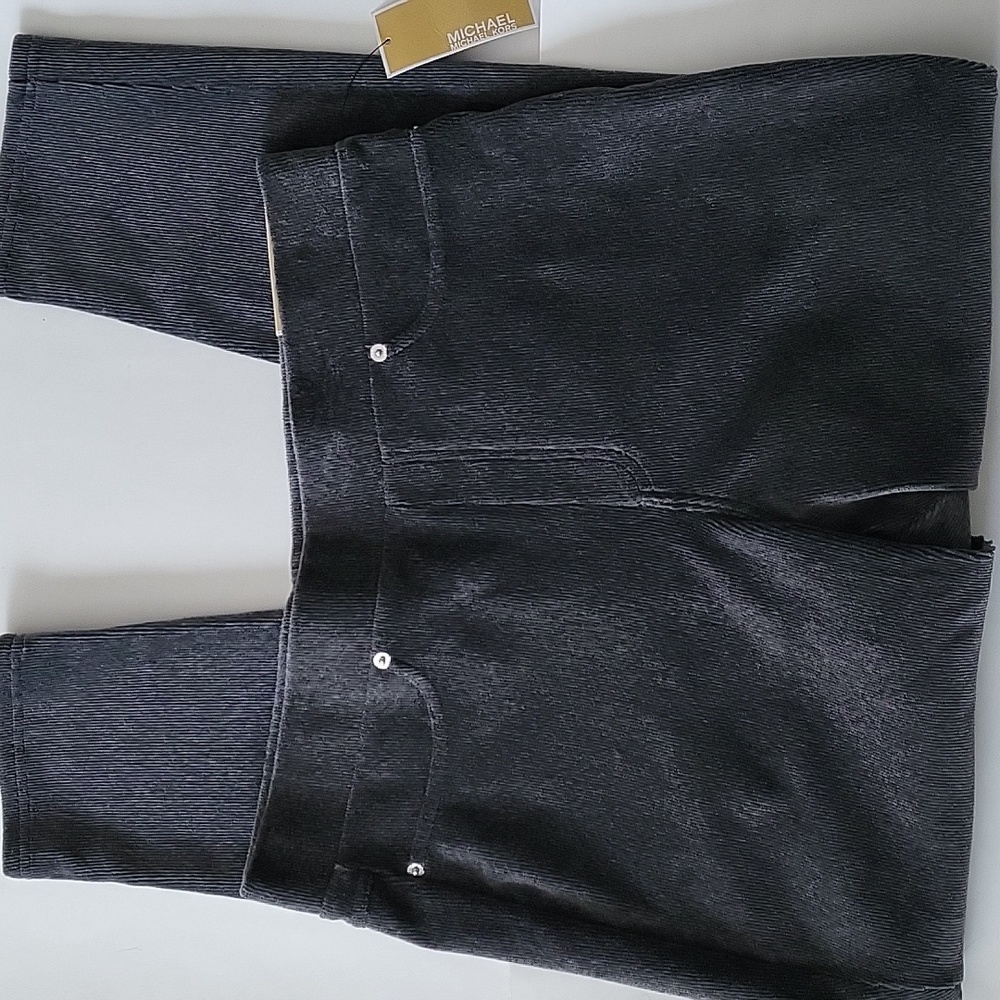 Michael Kors Women's corduroy leggings pull-on pants MK logo size M L XL gray - Picture 4 of 6